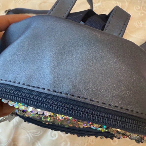 Blue and Silver Sequin Mini Backpack - Picture 9 of 14